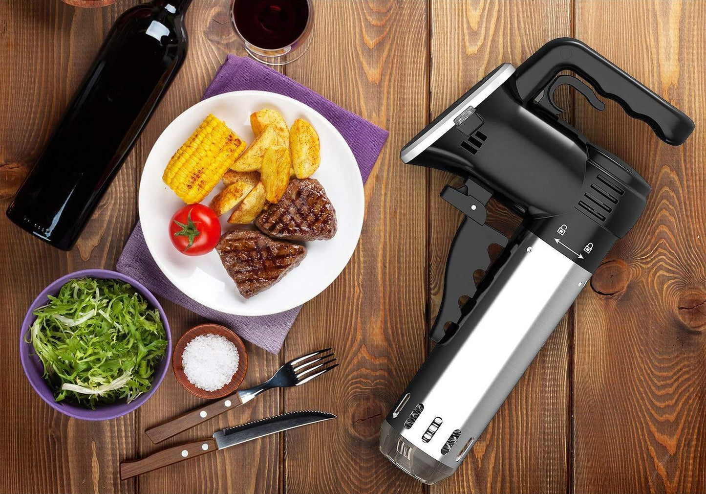 - Wancle Sous Vide Precision Cooker Immersion Circulator, Black-Classic