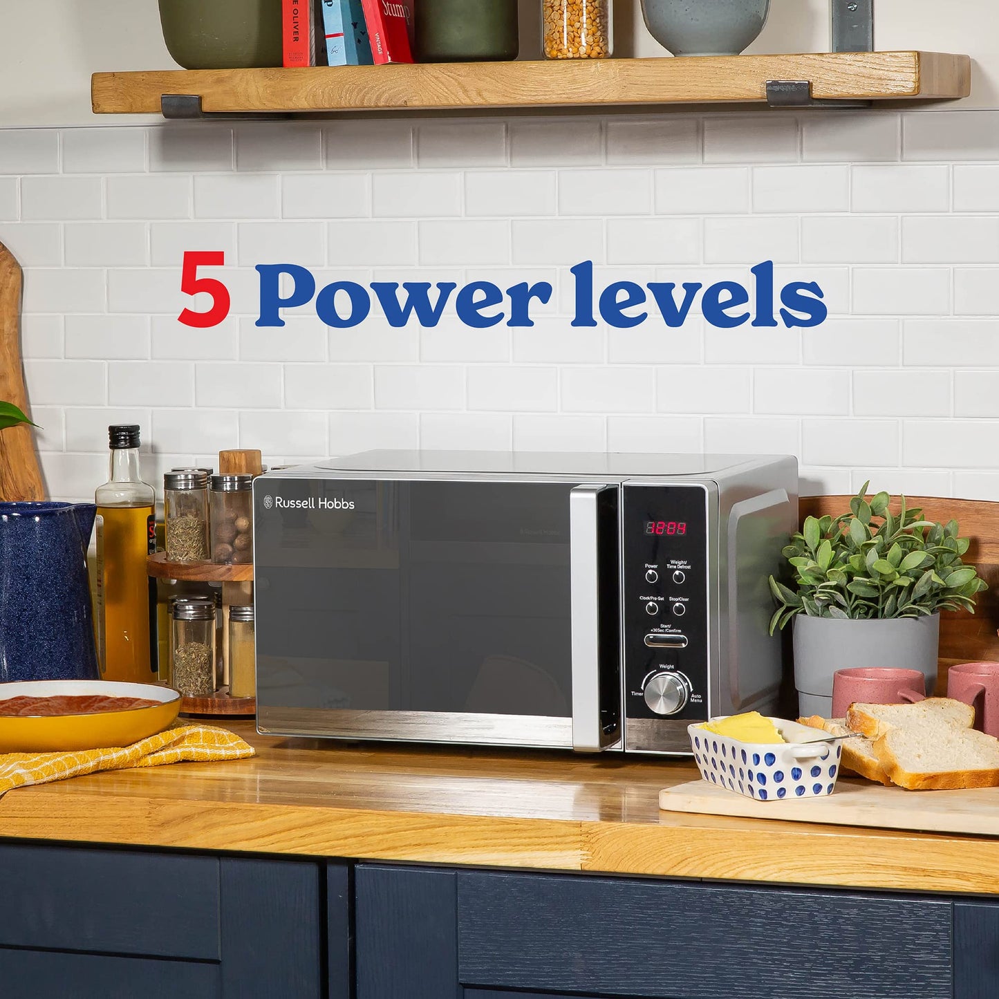 - Russell Hobbs | Freestanding Compact Microwave | 800 W | Silver -