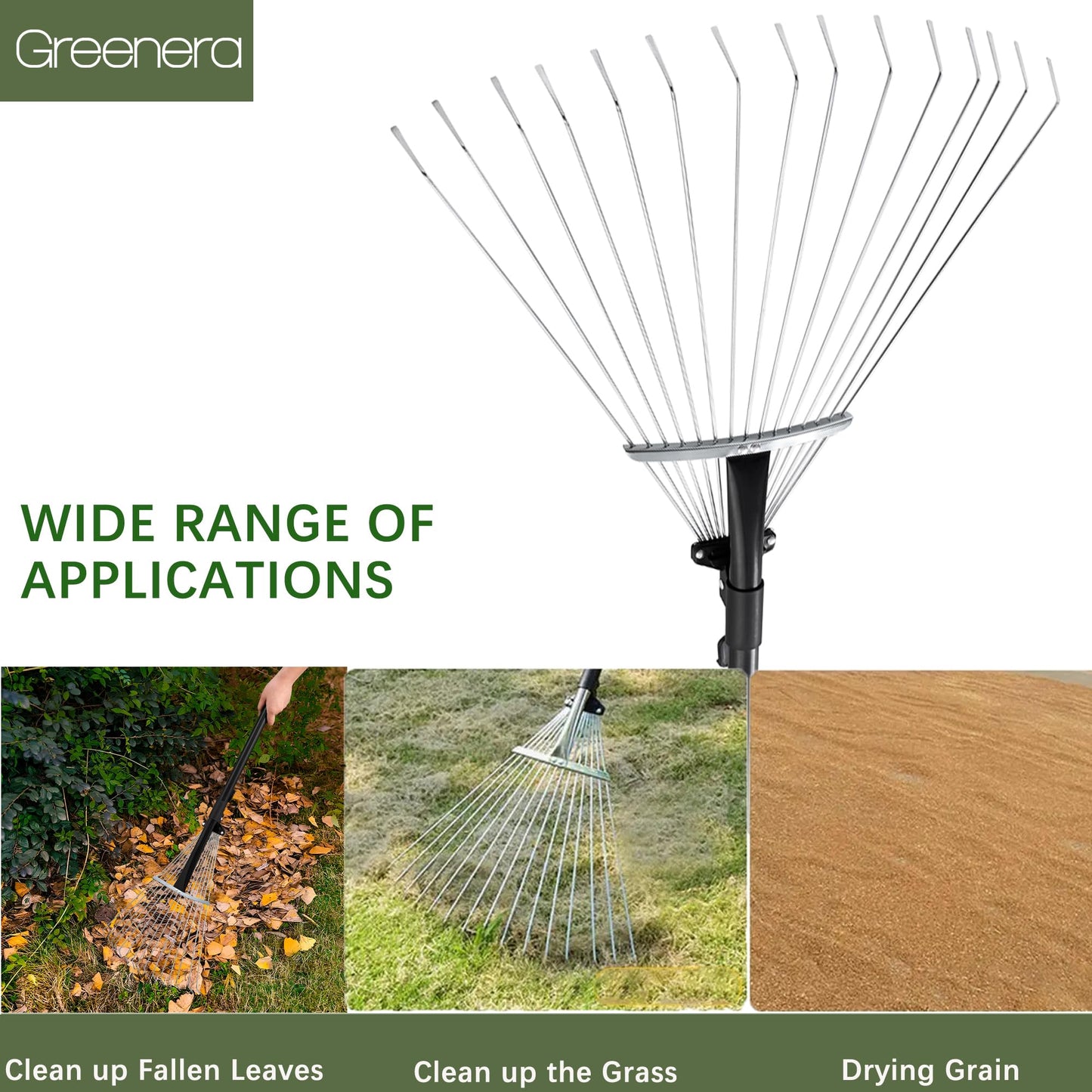 - Garden Rake 80-152 cm Adjustable Soil Rake | Artificial Grass Rake | Telescopic Rake for Lawn -