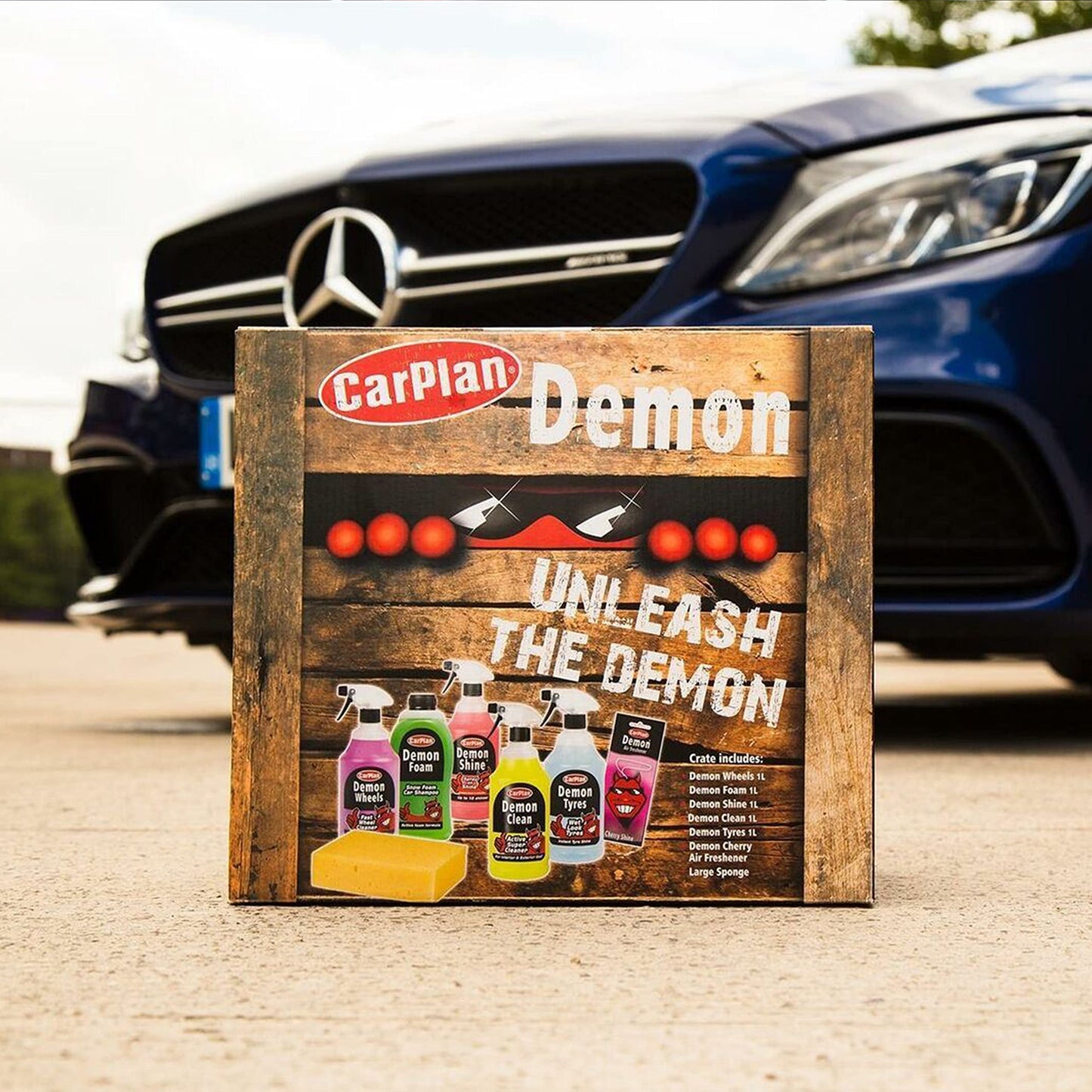 CarPlan Demon 7pc Car Care Gift Pack - Includes Demon Shine, Wheels, Foam, Tyres & More