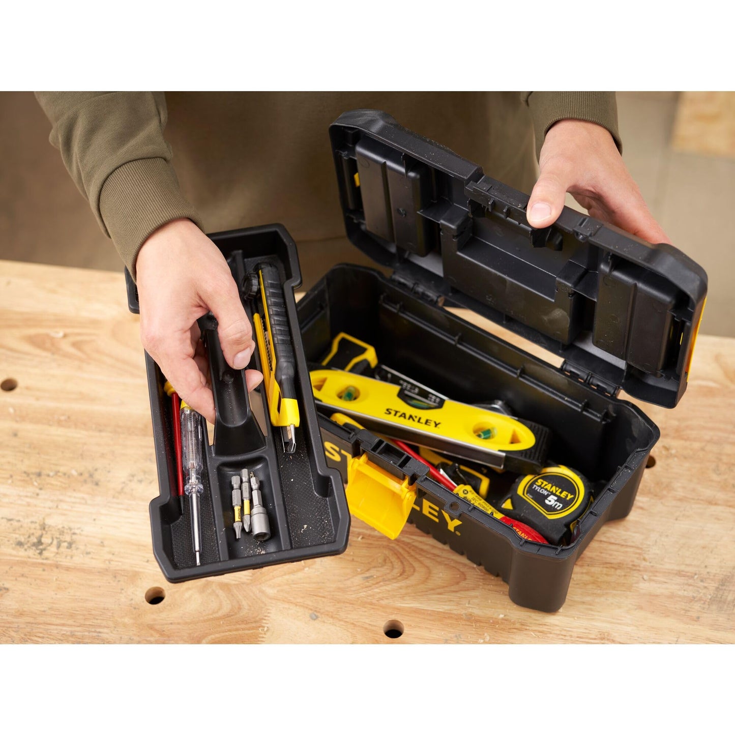 - Stanley STST1-75514 | "Essential" 12.5" Toolbox | Plastic Latches -