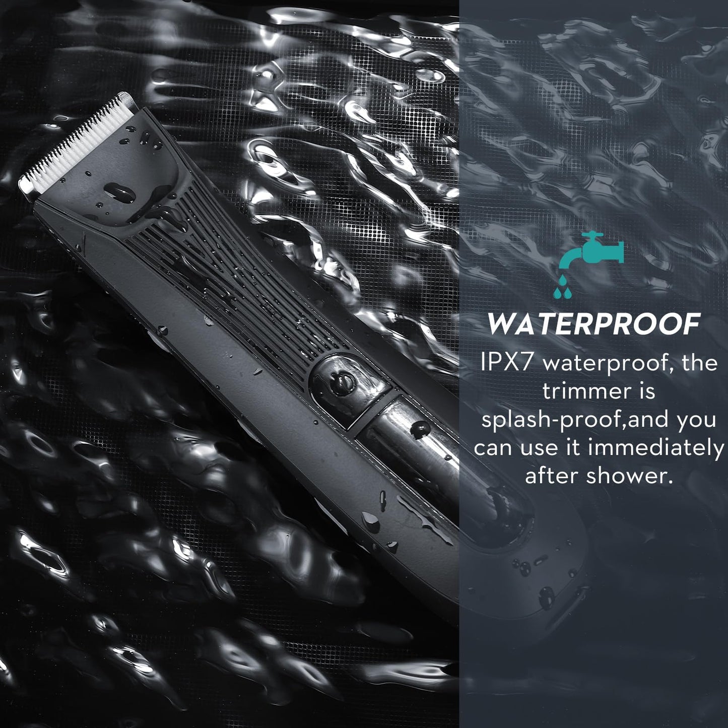 Body Hair Trimmer Men, Pubic Hair Trimmer for Men with 2 Ceramic Blade Heads, Ball Shaver for Private Parts with LED Light & Display, Ball Trimmer Body Groomer Men IPX7 Waterproof for Wet/Dry Use