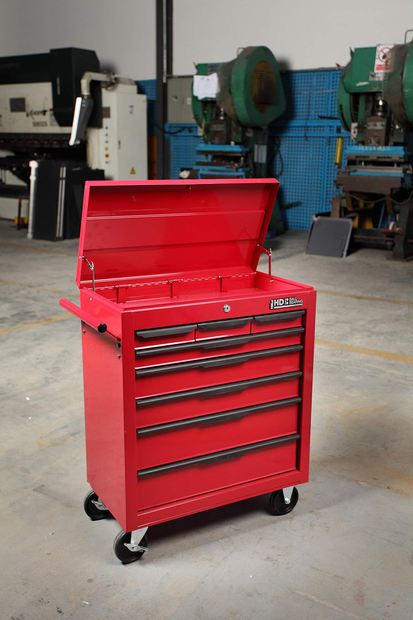 - Hilka Tools G301T8BBS Heavy Duty 8 Drawer Trolley with Lid Storage Bbs  | Red 33v x 67.8 x76.6 -