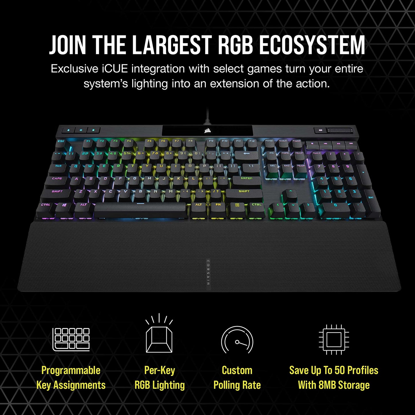CORSAIR K70 RGB PRO Mechanical Wired Gaming Keyboard – CHERRY MX RED Linear Switches – PBT Double-Shot Keycaps – iCUE Compatible – QWERTY UK – PC, Mac, Xbox – Black