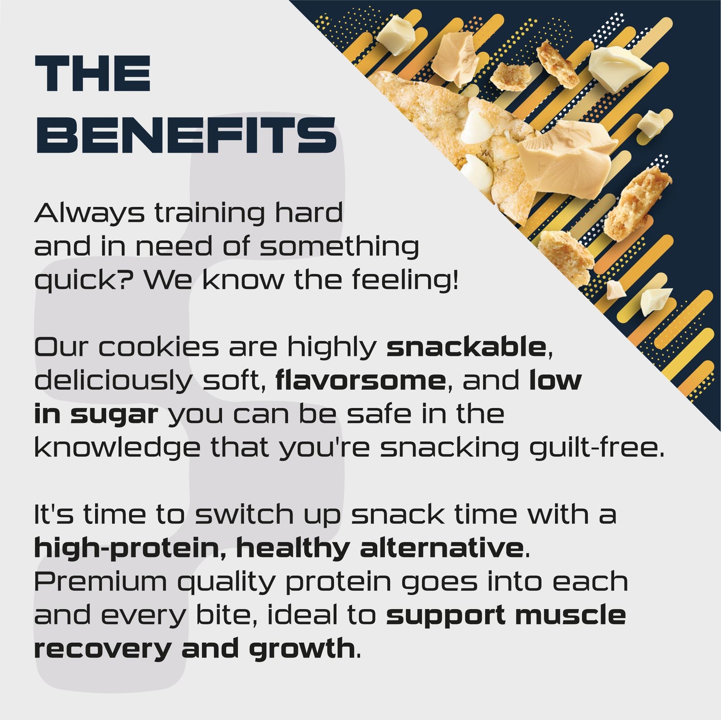 - SCI-MX High Protein White Choc Chip Blondie Box | 20g protein, 2g sugar + 259 calories per blondie | Pack of 12 x 65 g -