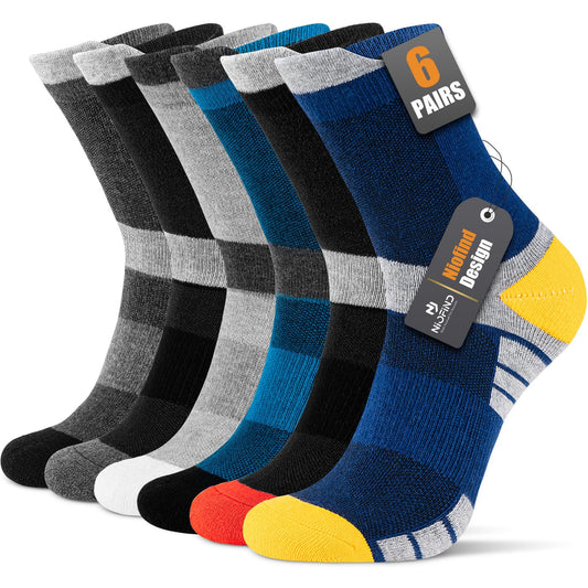 - Niofind Mens Socks | 6 Pairs | Cushioned Men Women Socks | Anti-Blister -