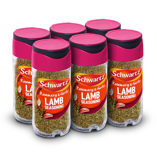 - Schwartz Rosemary and Garlic Lamb Seasoning 38 G | Jar | Pack of 6 | Expertly Blended Mix of Mint, Garlic & Rosemary | Perfect for Lamb, Soups, Salads & Stuffing -