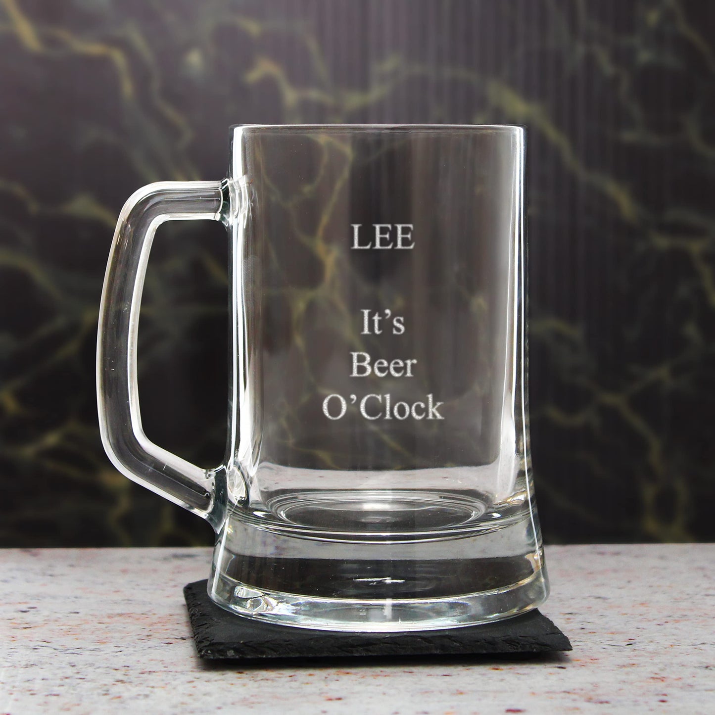 - Personalised Engraved Glass Beer Stein -