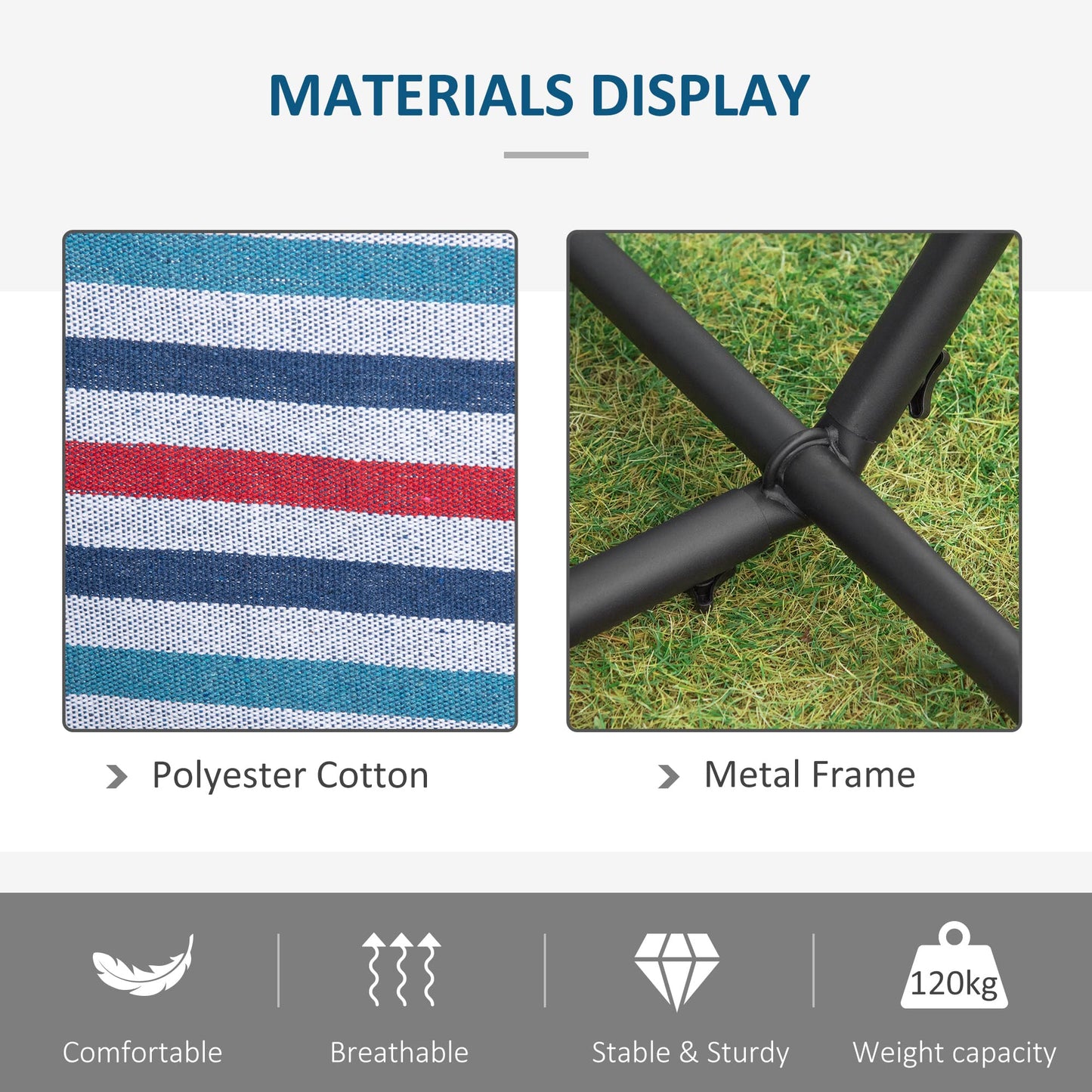 - Outsunny 294 x 117cm Hammock | Stand | Camping Hammock | Portable Carrying Bag -