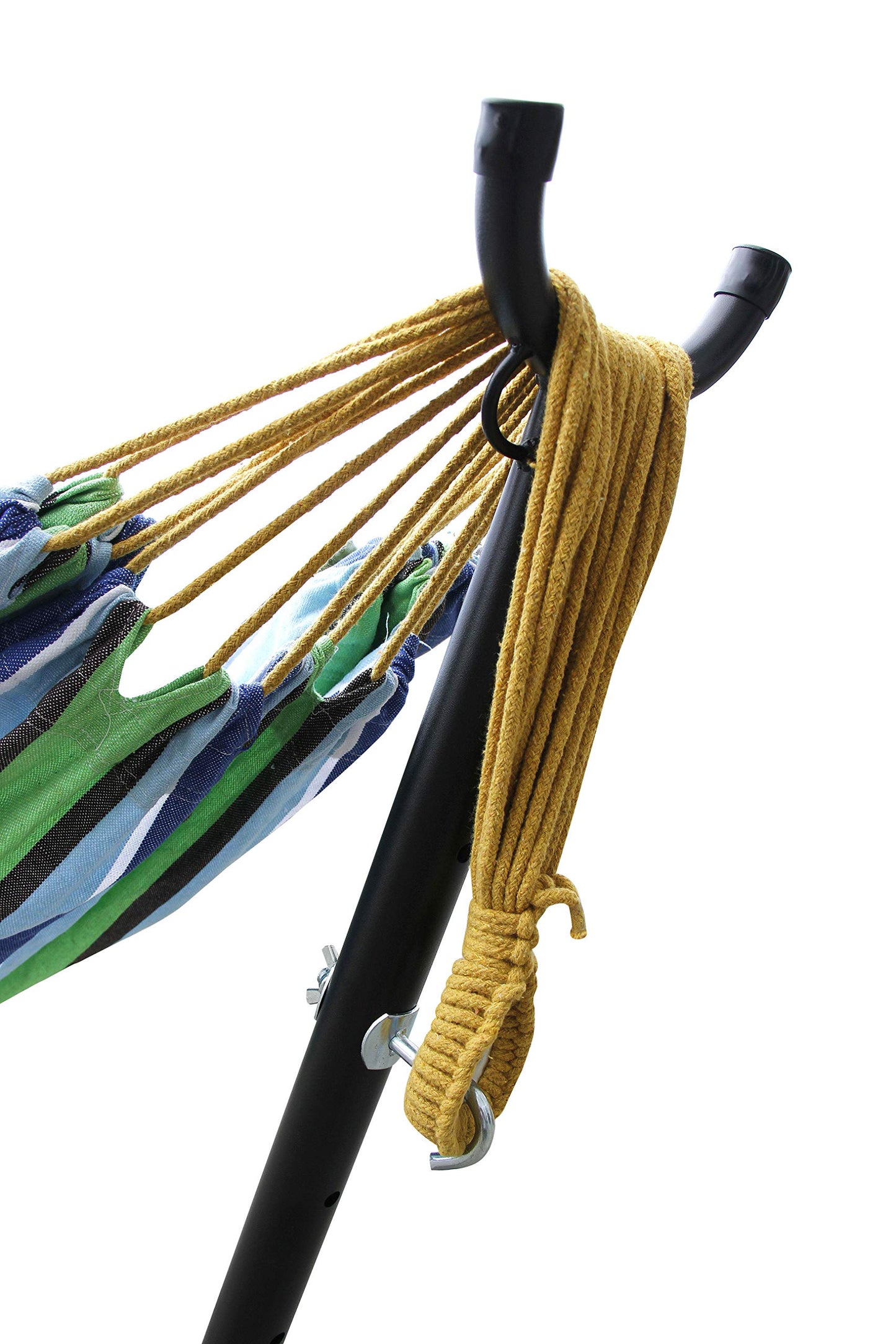 - Ross James Garden Furniture | 100% Double Cotton Hammock | Heavy Duty Metal Stand -