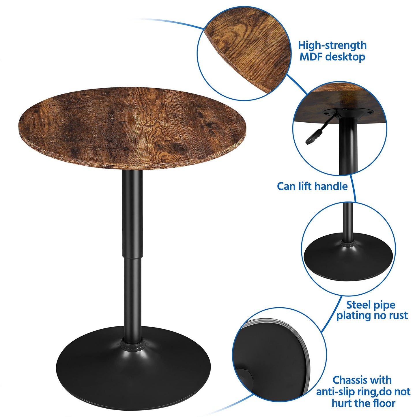 - Yaheetech Round Bar Table for Cocktail Bar, Home Bar or Pub.