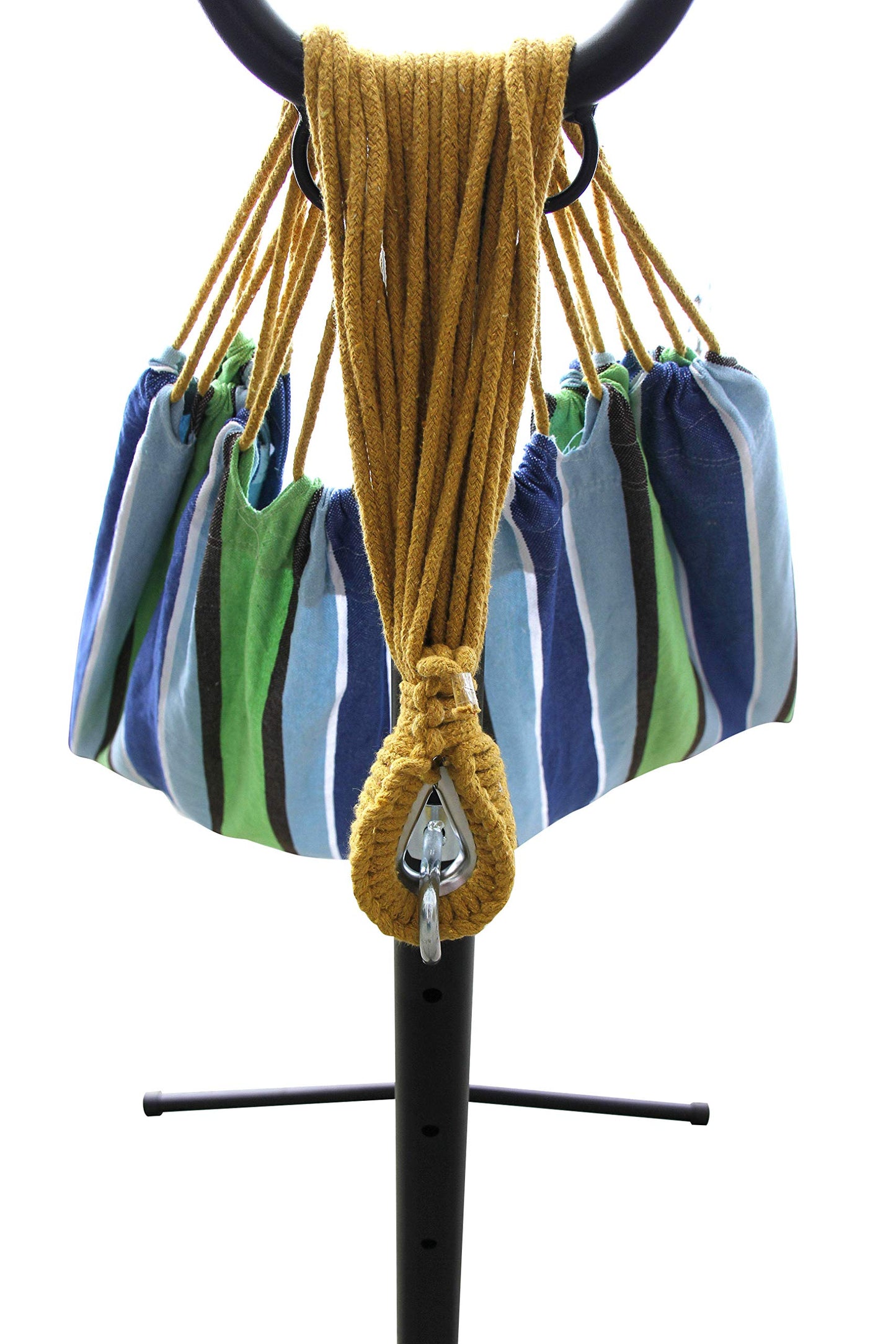 - Ross James Garden Furniture | 100% Double Cotton Hammock | Heavy Duty Metal Stand -