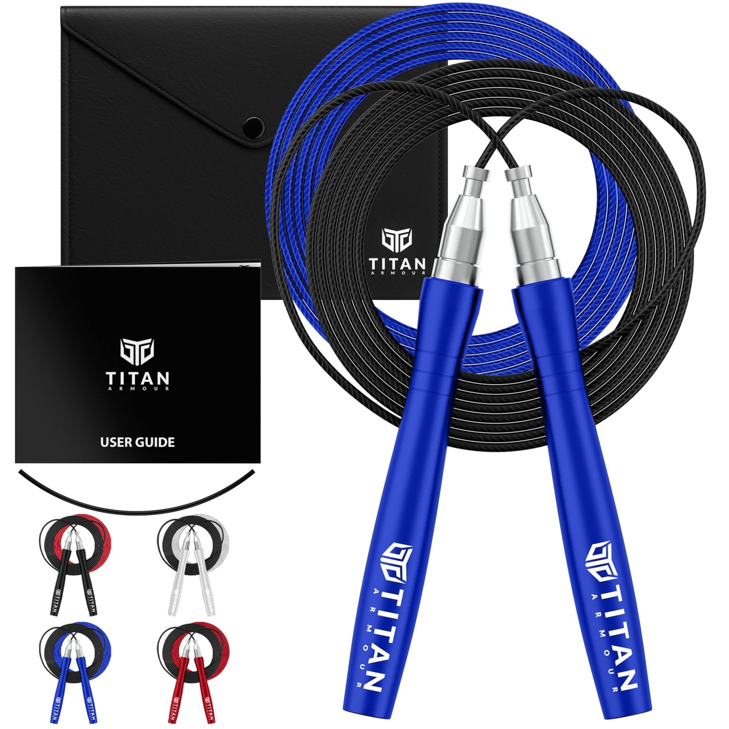 - Titan Armour® | Self-Locking & Adjustable | Adult Speed Skipping Rope -