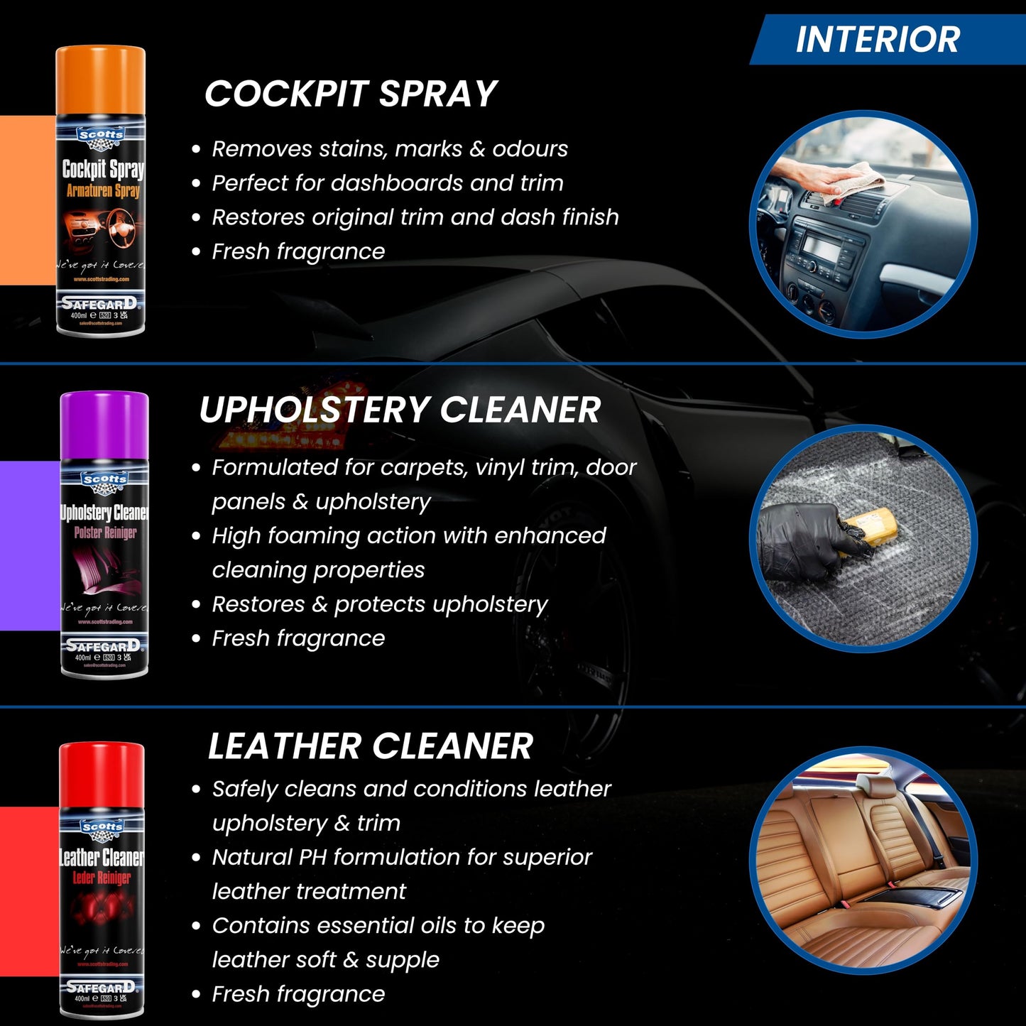 - Scotts Ultimate V6 Car Cleaning Kit | 15-Piece Professional Valeting Set for Interior & Exterior | Perfect Car Wash Gift Pack -