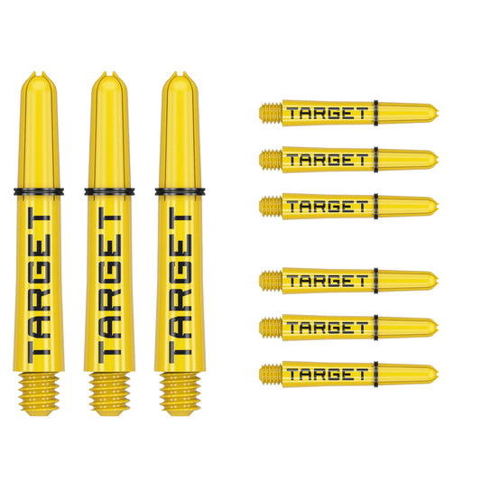 - TARGET Darts Pro Grip Tag Shaft (9 Pack) | Multipack Shafts | Dart Shaft Set | Black & Yellow, Short Length -