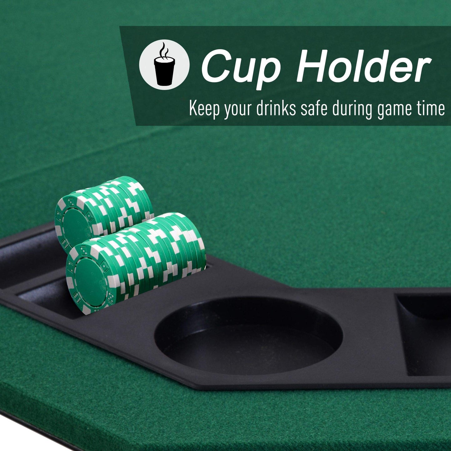 - HOMCOM 1.2m/48 Inches Foldable Poker Table Top | 8 Players -
