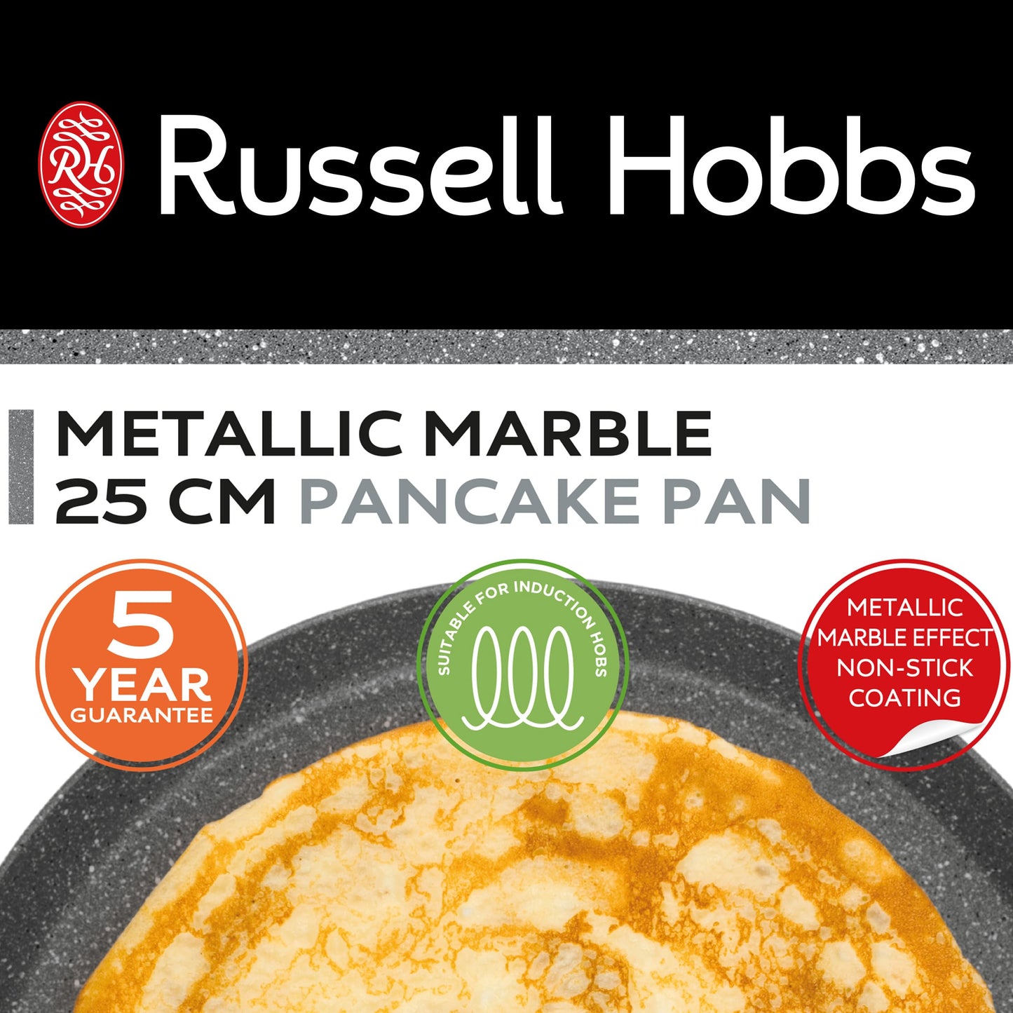 - Russell Hobbs | Metallic Marble Crepe and Pancake Frying Pan |  Non-Stick Flat Skillet Pan for Omelette -