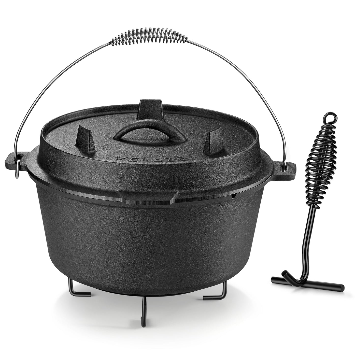 - Velaze Cast Iron Pot with Lid -