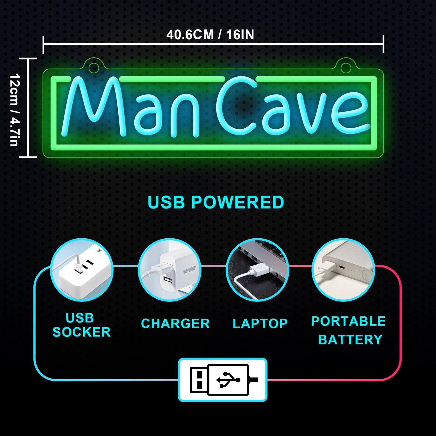 - YuanDian Man Cave Neon Sign, Neon Lights for Gamer Room Wall Decor