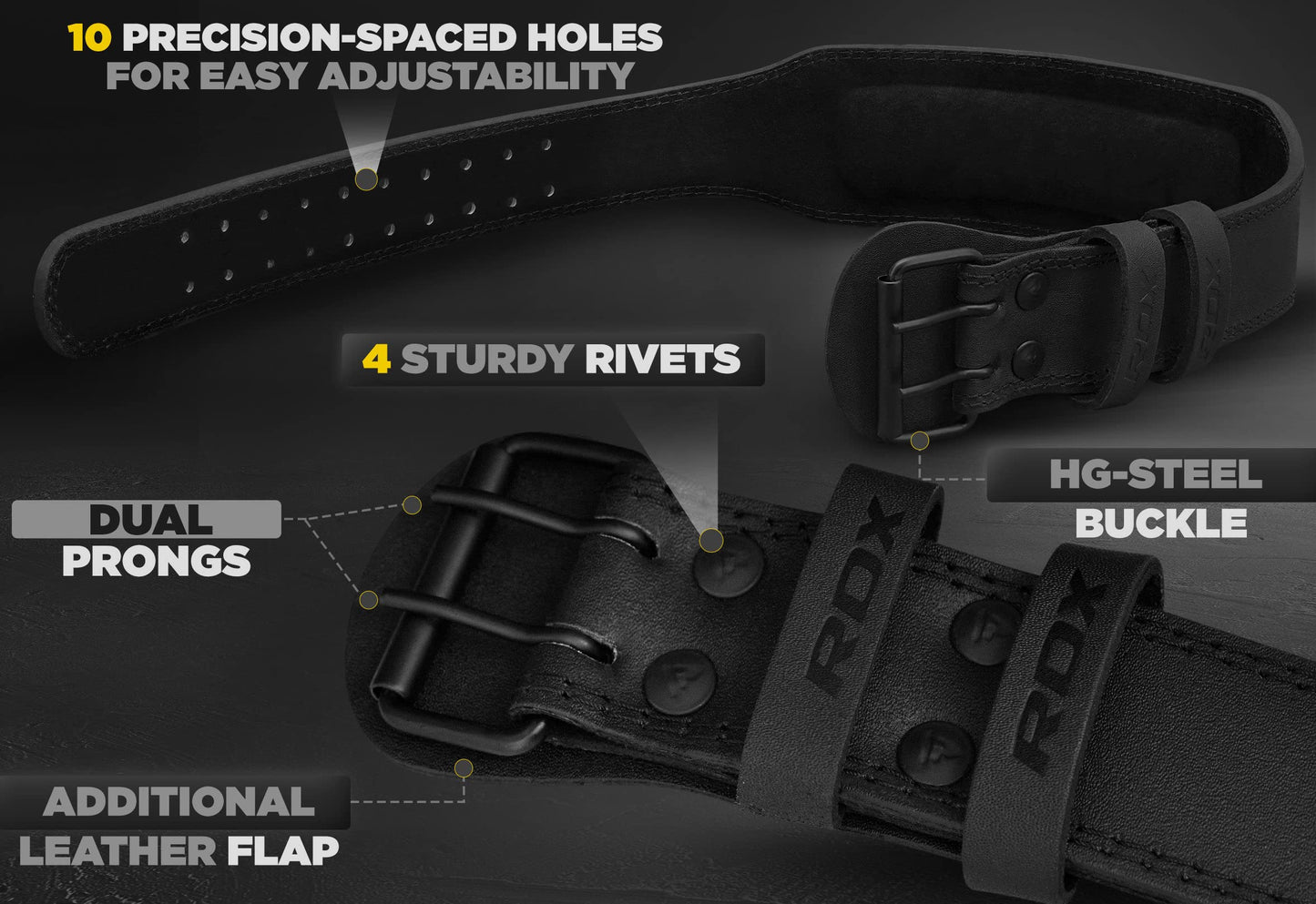 - RDX Weight Lifting Belt Gym Fitness | Cowhide Leather | 4” 6” Padded Lumbar Back Support -