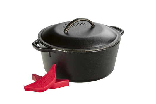 - Lodge | L8DOL3HH41PLT | Cast Iron Dutch Oven with Handle Holders -