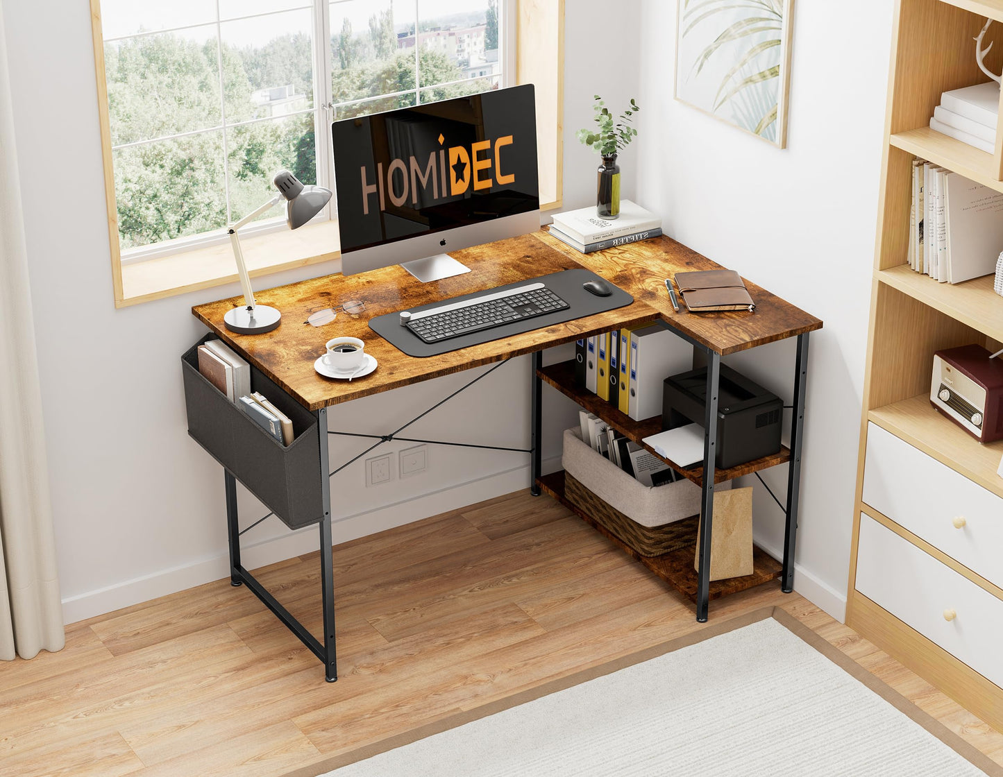 - HOMIDEC L Shaped Desk 100CM Computer Desk | Study Office Desk | Gaming Desk -