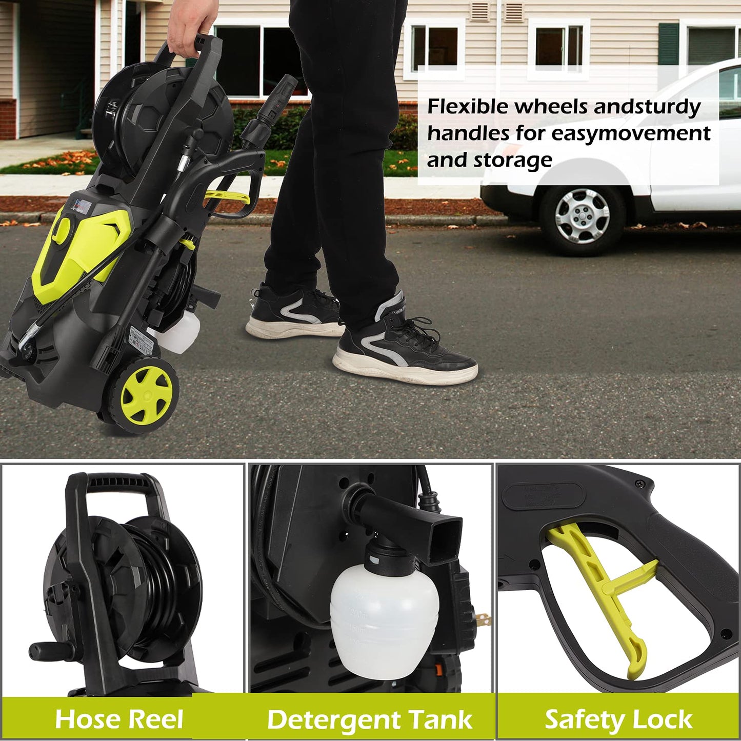 - Stream Electric Pressure Washer | 1650W 135 Bar 420L/H | Jet Washer Power -