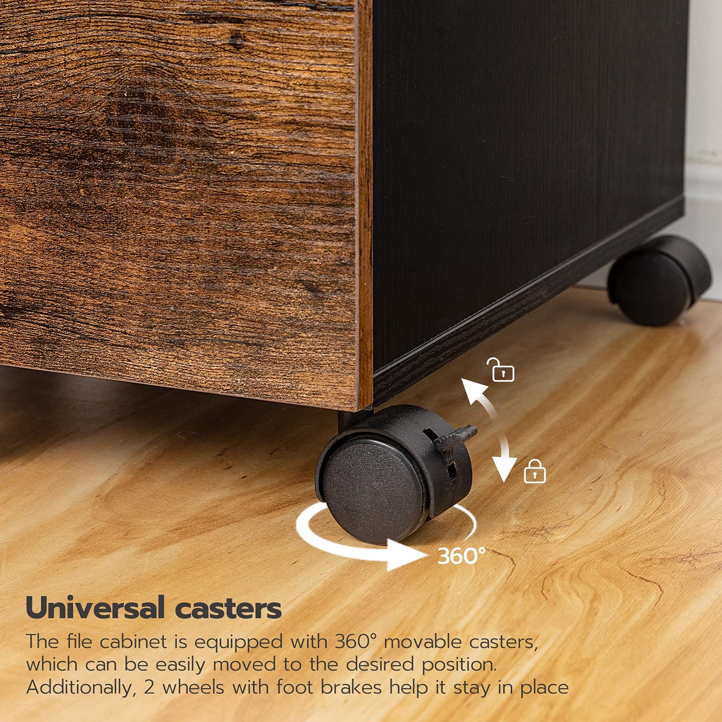 - HOOBRO Filing Cabinet | 3-Drawer File Cabinet | Office Cabinet for Home Office -