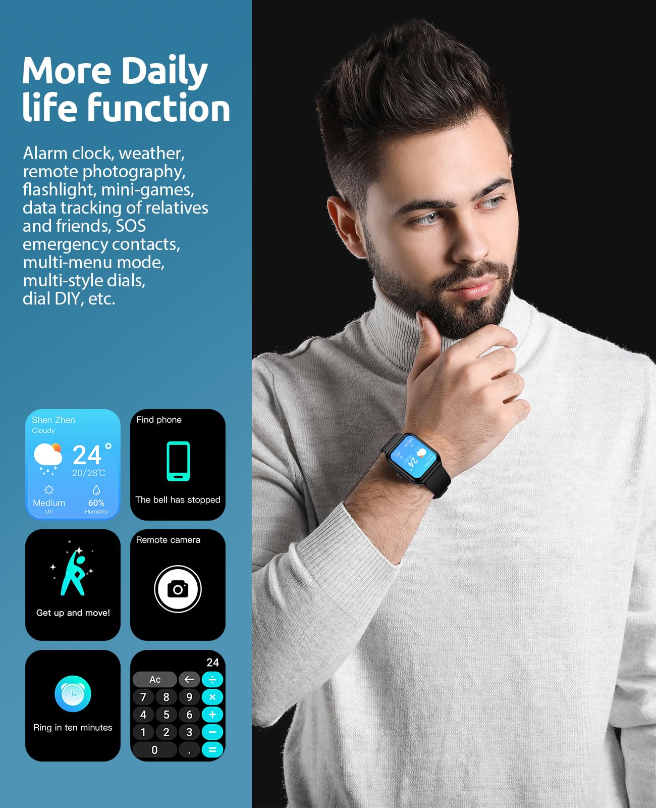 - Smart Watch for Men | 1.91" HD Touch Screen Smartwatch with 100+ Sports -