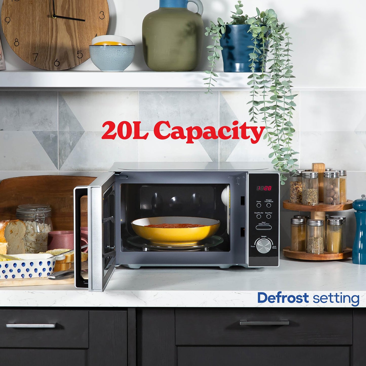 - Russell Hobbs | Freestanding Compact Microwave | 800 W | Silver -