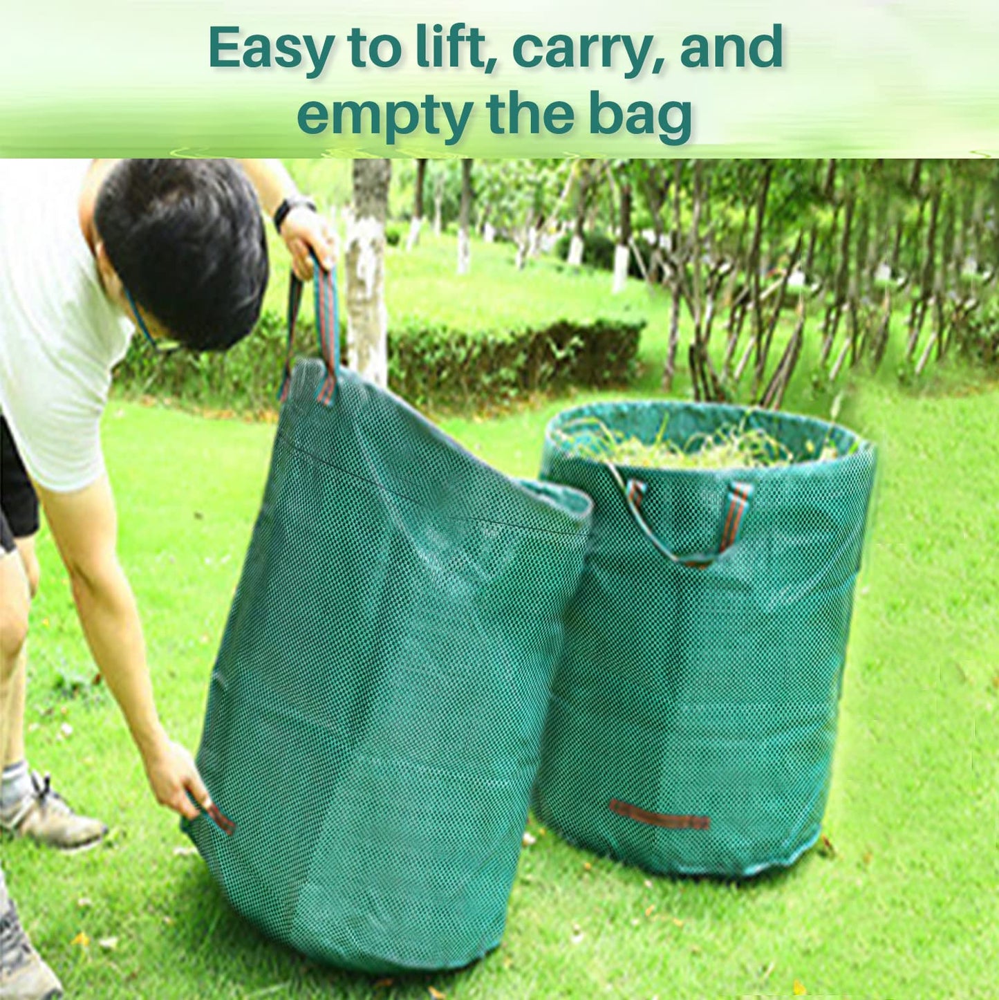 - Singwow Garden Waste Bags | 270L x 2 Heavy Duty Garden Bags | Reusable Garden Sacks with Handles -