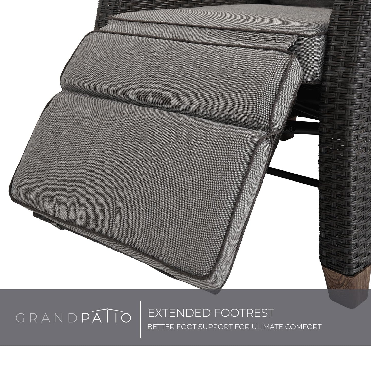- Grand Patio Recliner Sunlounger | Adjustable Position Backrest Armchair With Flip Table -