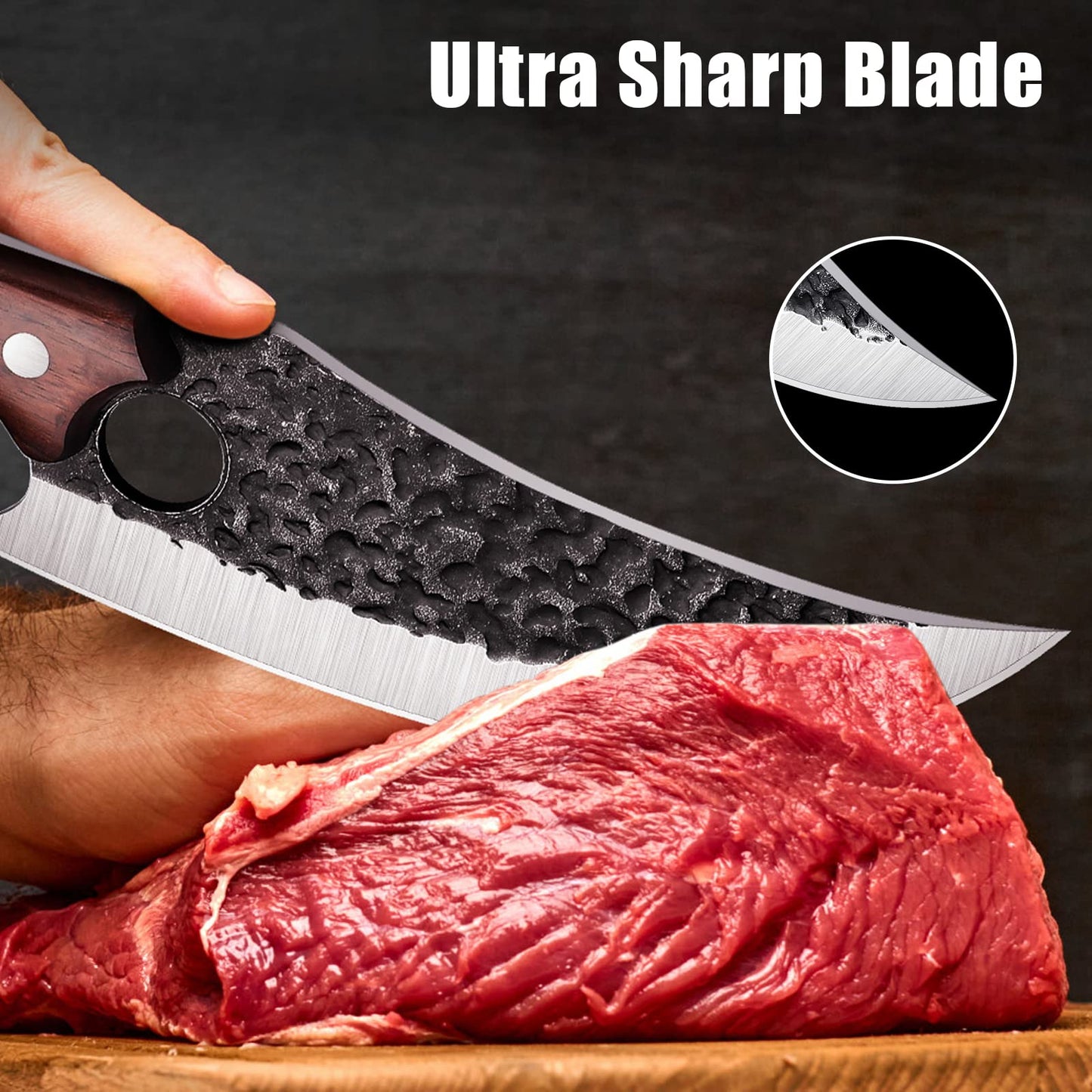 - Tivoli Chef Knife | Boning Knife | Sheath Hand Forged -