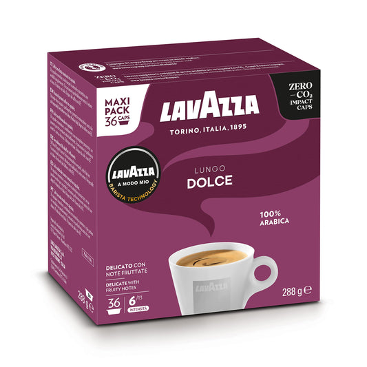 - Lavazza A Modo Mio Lungo Dolce | 36 Coffee Capsules | 1 Pack of 36 coffee pods -