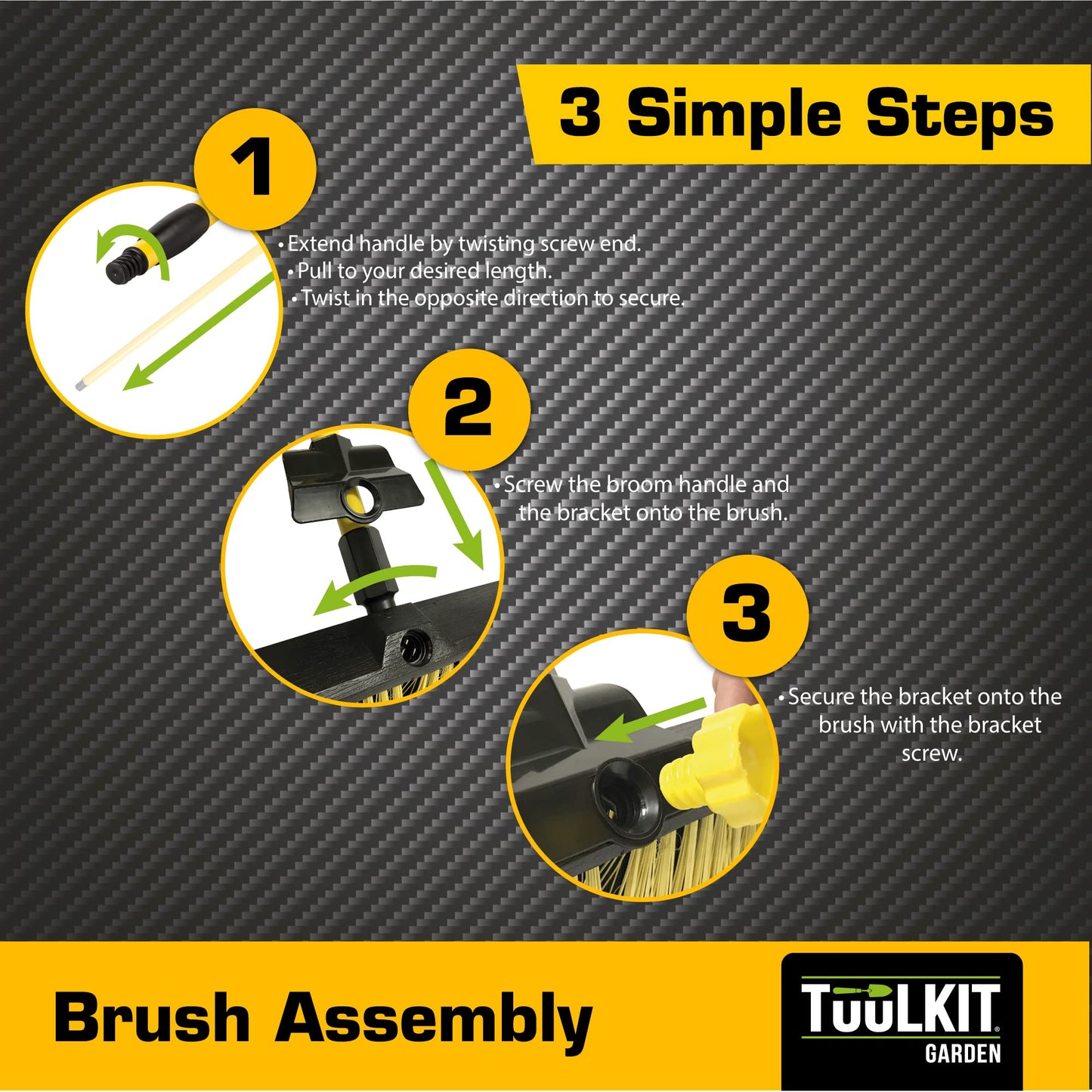 - Heavy Duty Garden Brush Yard Brush | Industrial Garden Broom | Telescopic Handle Stiff Yard Brush | Hard brush for yard, garden, terrace | 145 cm long adjustable handle Yard Broom -