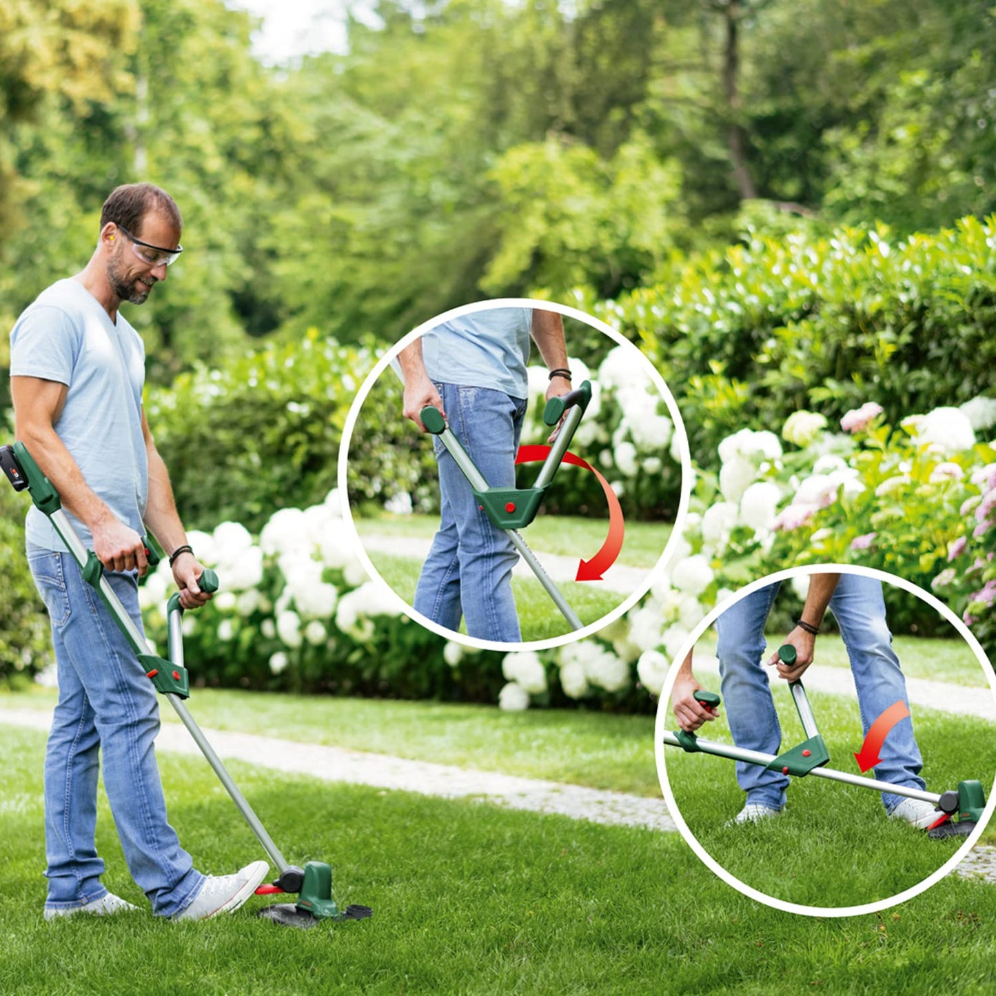 Bosch Home and Garden Cordless Grass Trimmer UniversalGrassCut 18V-260 (1x Battery, 18 Volt System, Cutting Diameter: 26 cm, Adjustable Handles, in Carton Packaging)