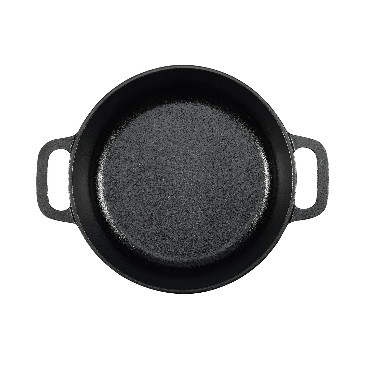 Amazon Basics Round Pre-Seasoned Cast Iron Mini Dutch Oven Pot with Lid and Dual Handles, 1.89 L, Black