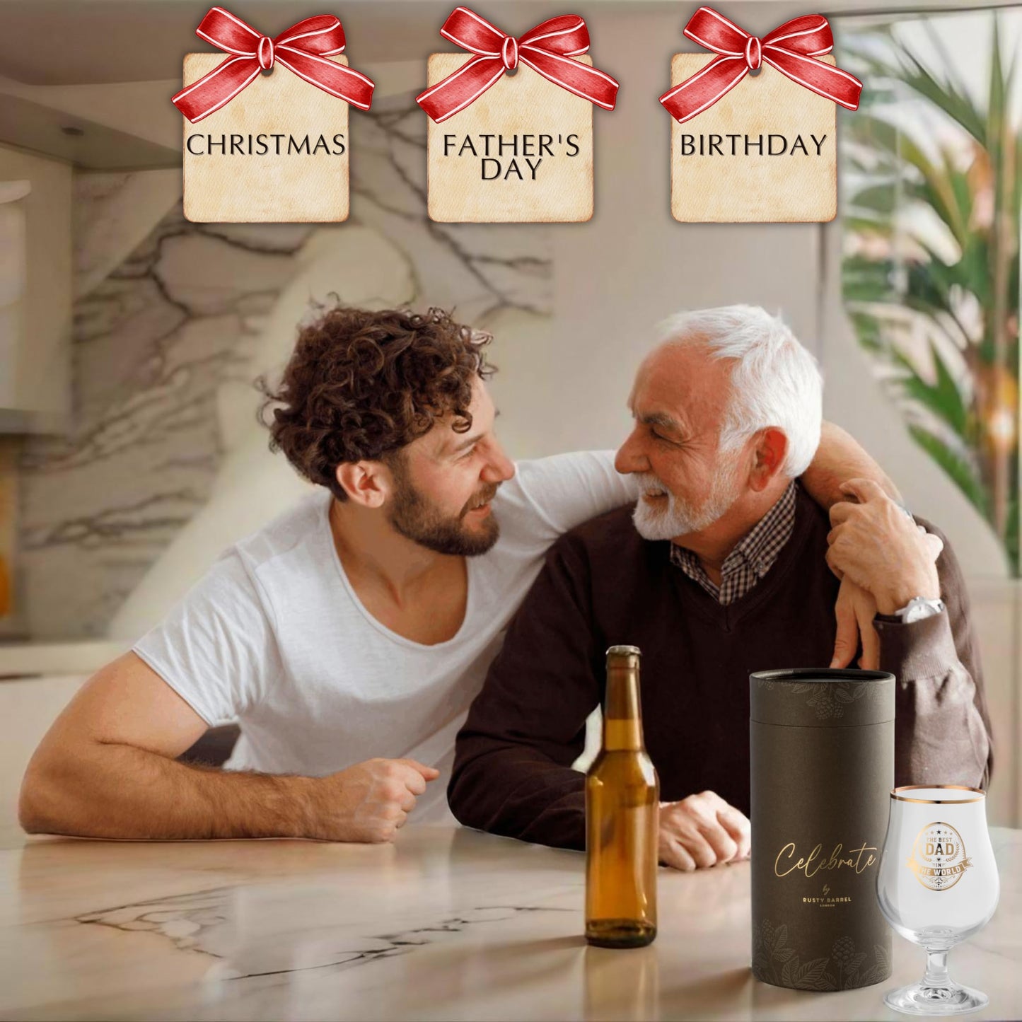 - Rusty Barrel Father's Day Gifts | Best Dad Personalised Beer Glass | (400ml) -