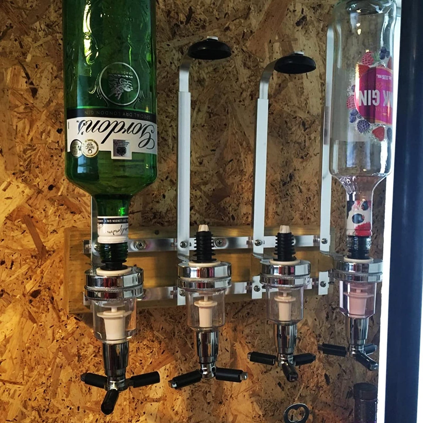 - FWEEK 4 Bottle Optics For Spirits | Bar Butler Wall Mounted Bottle Bracket -