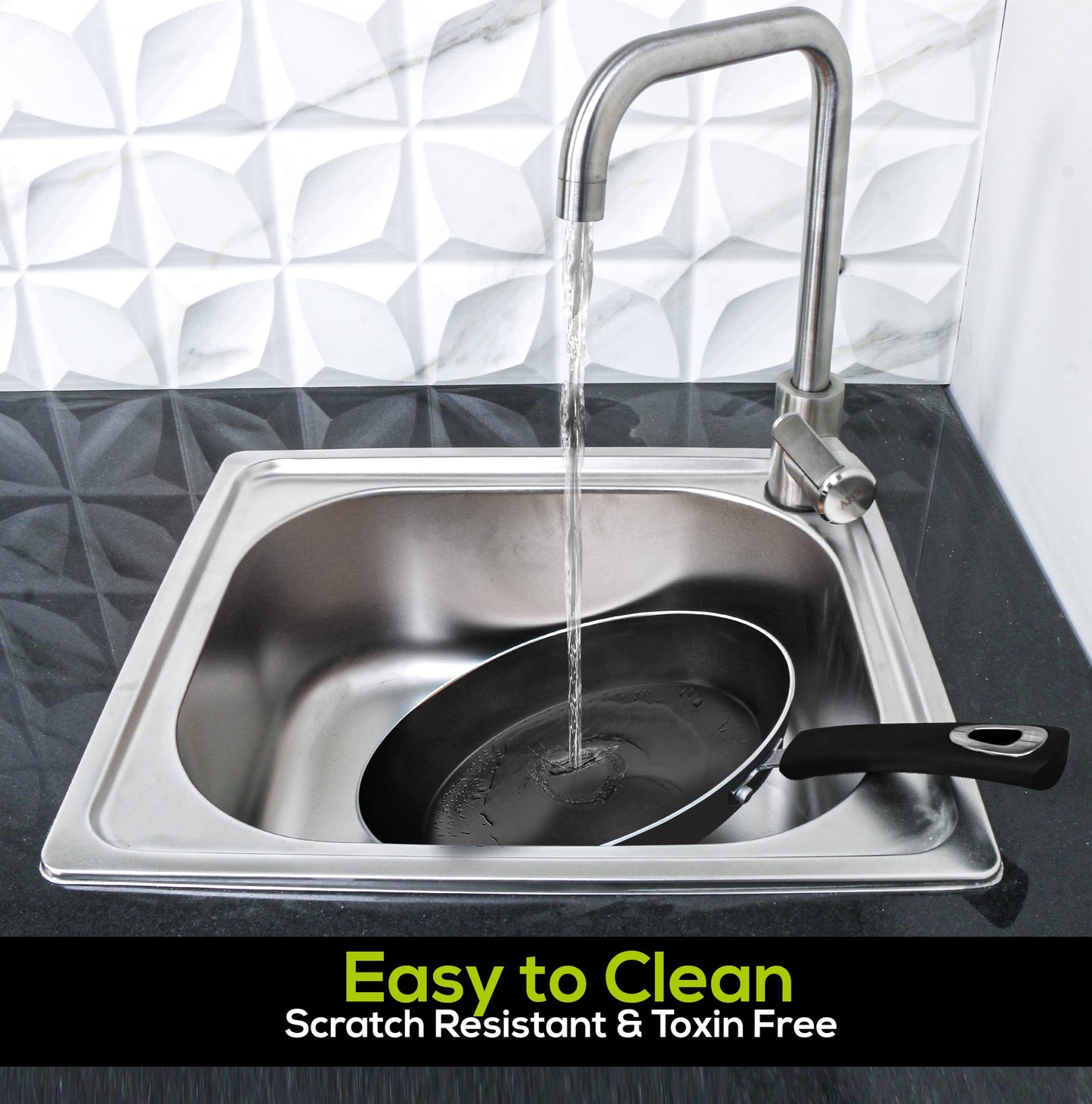 - KICHLY Non Stick Frying Pan Set | 3 Pcs Induction Hob Pan Set | Professional Chefs Pan Sets | Non Stick -