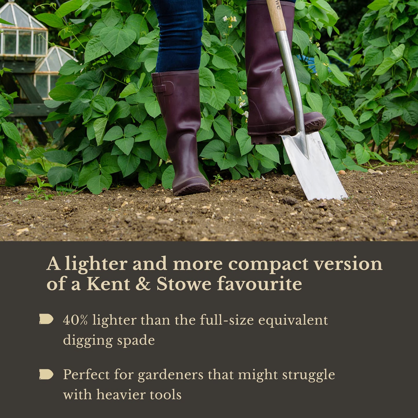 - Kent & Stowe Garden Life Stainless Steel Digging Spade | Light and Compact Traditionally -