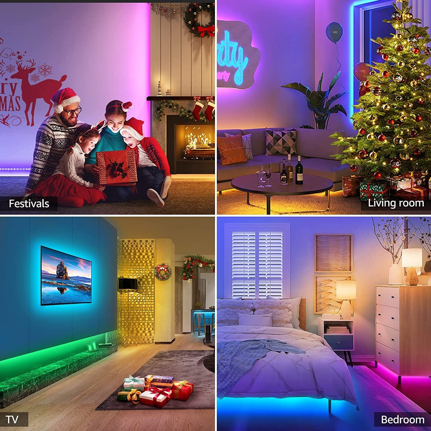 - Lepro LED Strip Light | 5M | Dimmable RGB LED Strips With Remote | Colour Changing Room Lights -