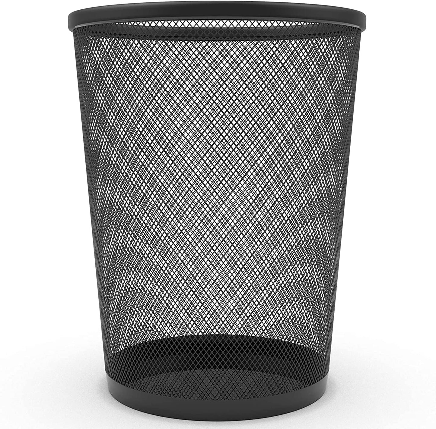 - Zuvo Mesh WasteBasket Black Metal Wire Garbage Trash Can For Office