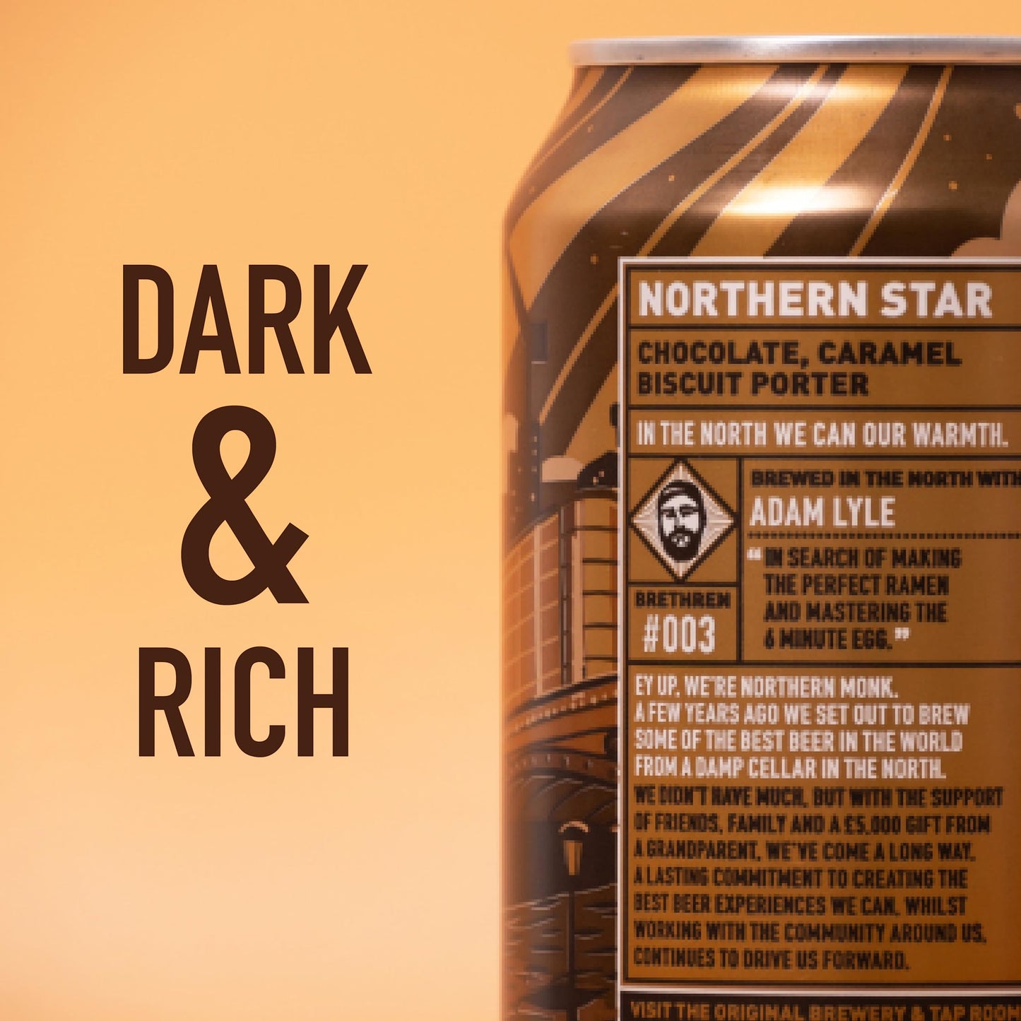 - Northern Monk Brew Dark Craft Beer | 5.2% abv | 12 x 440ml Cans -