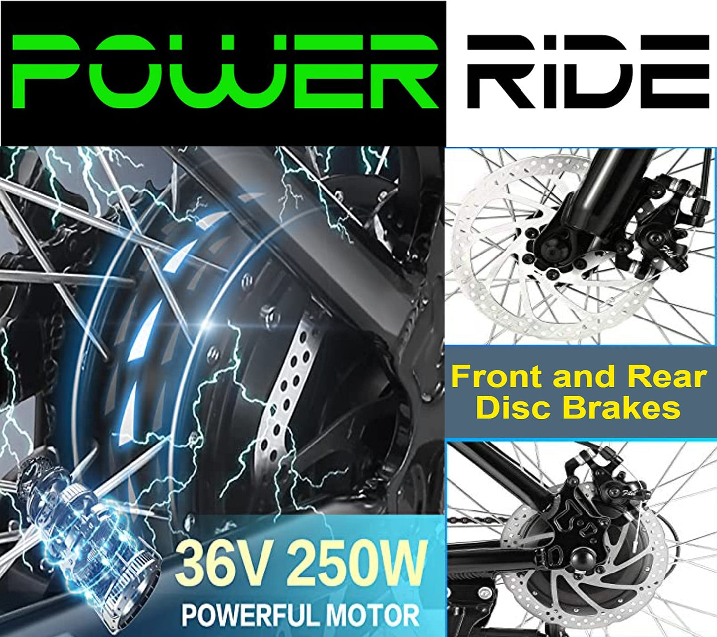 - Power-Ride EAGLE Electric Bike Powerful 250W Motor | 27.5" Wheel | 19" Aluminum Frame -