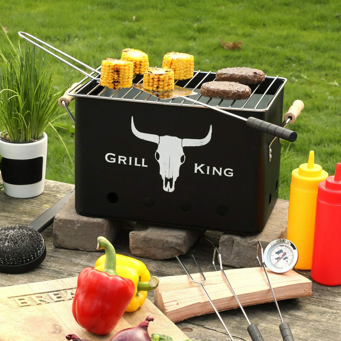 - Portable Charcoal BBQ Grill | Outdoor Garden Barbecue -