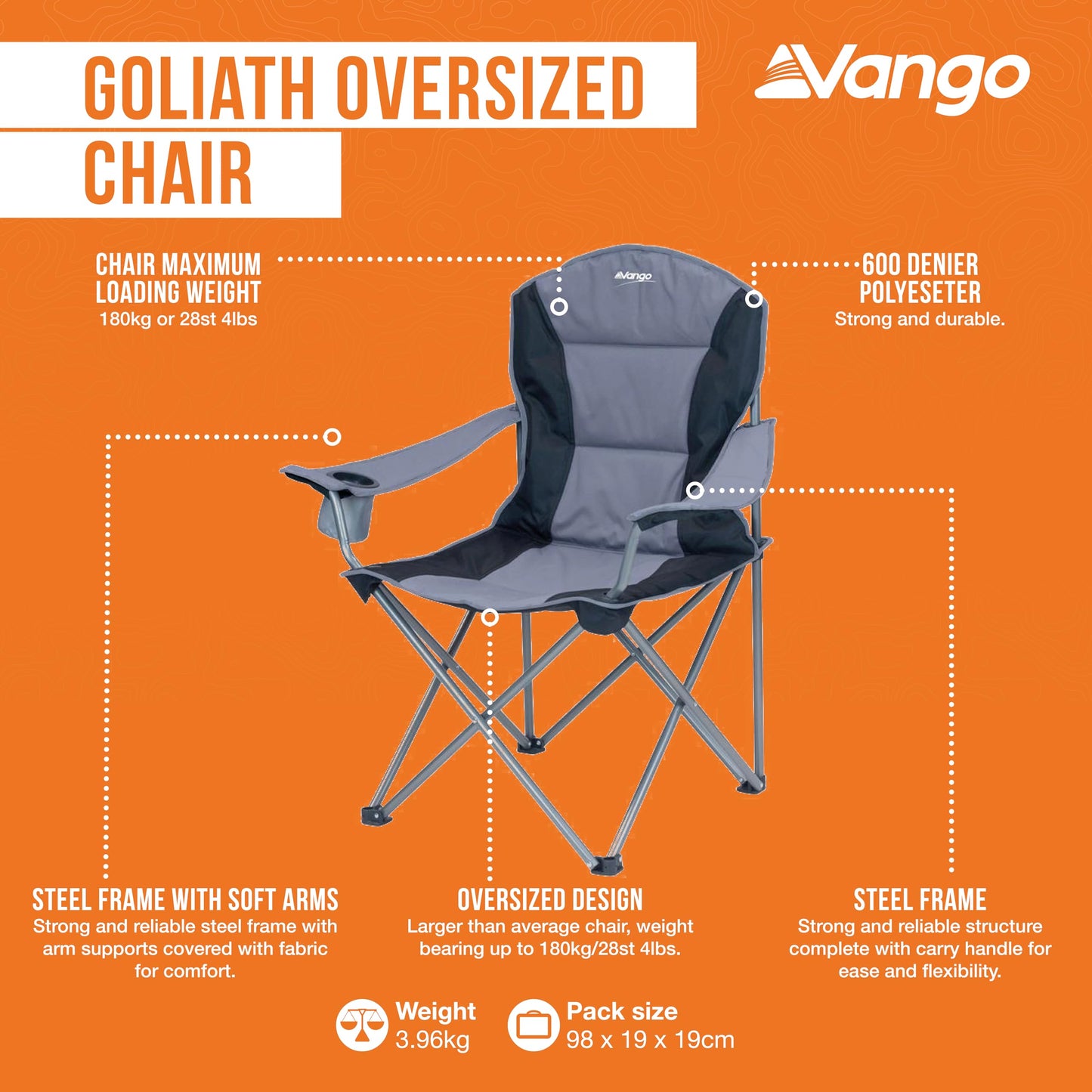 - Vango Goliath Padded Camping Chair - X-Large -