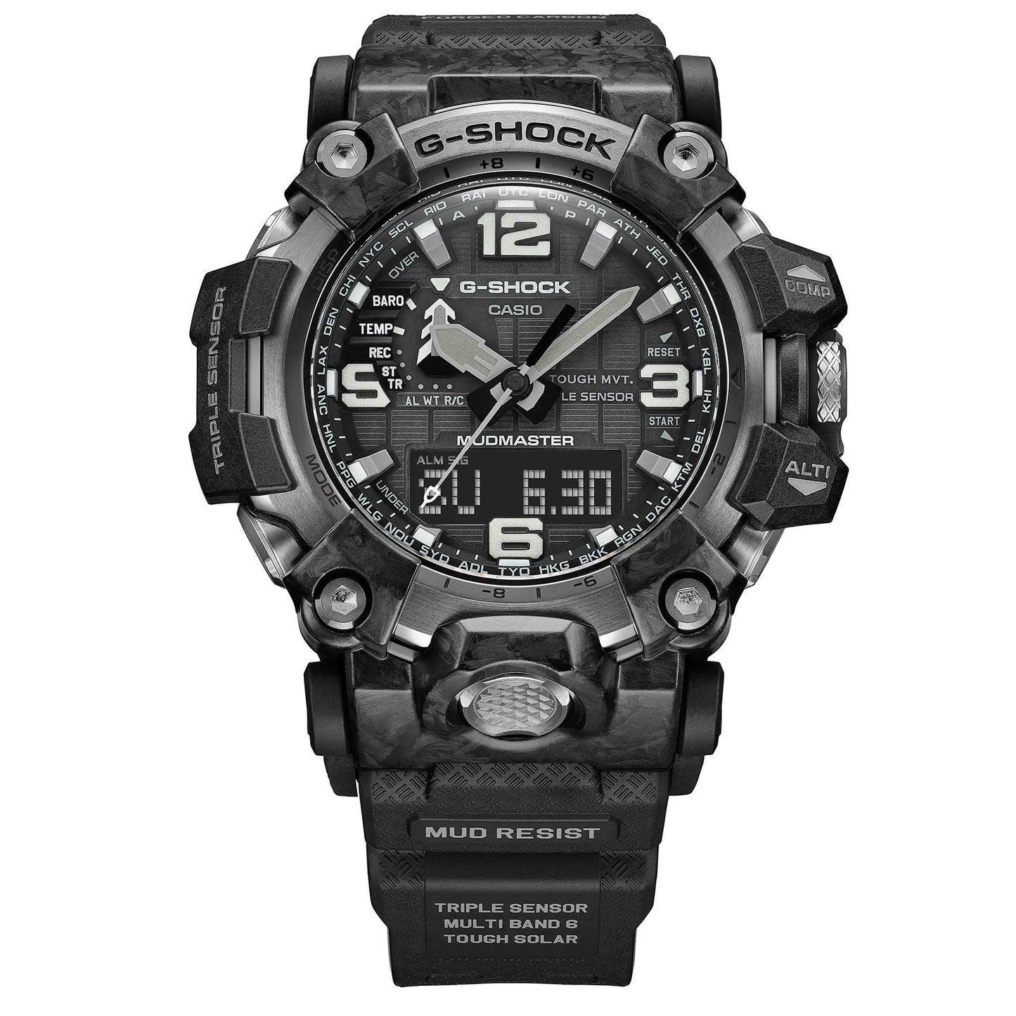 - G-Shock New Thinner Carbon Mudmaster Watch | Solar Black -