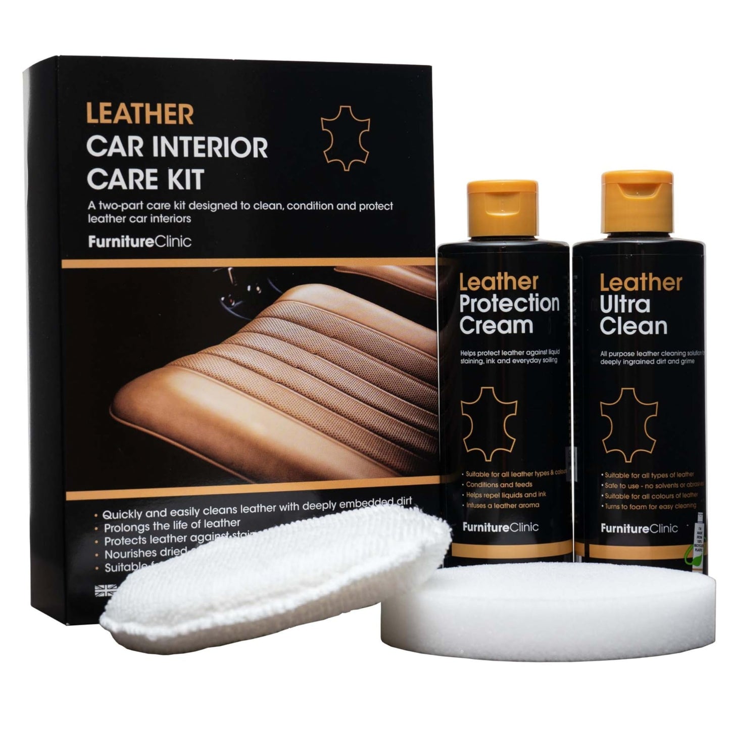- Furniture Clinic Leather Car Interior Care Kit | Premium Cleaning Kit for Car Seats -