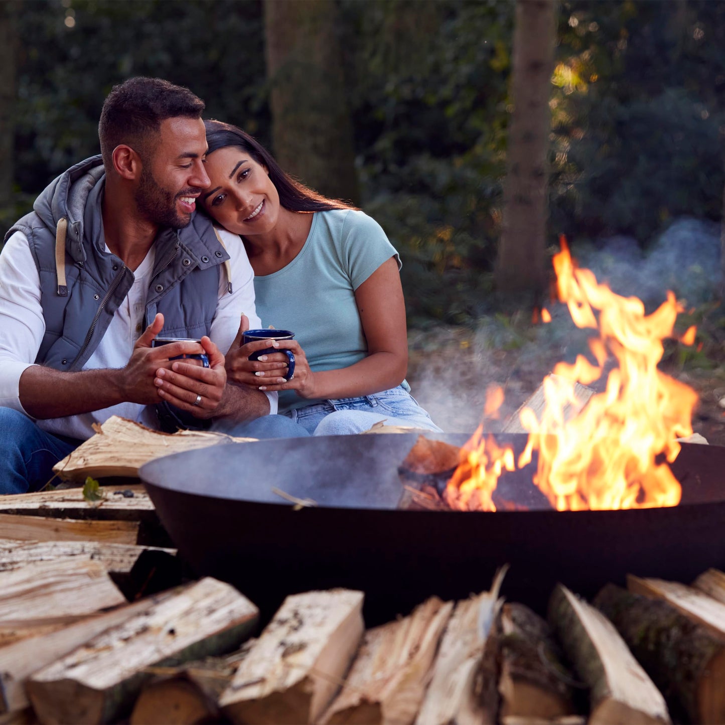 - Geezy Large Cast Iron Garden Fire Pit | Basket Patio Heater | Log Wood Charcoal Burner -